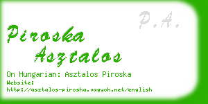 piroska asztalos business card